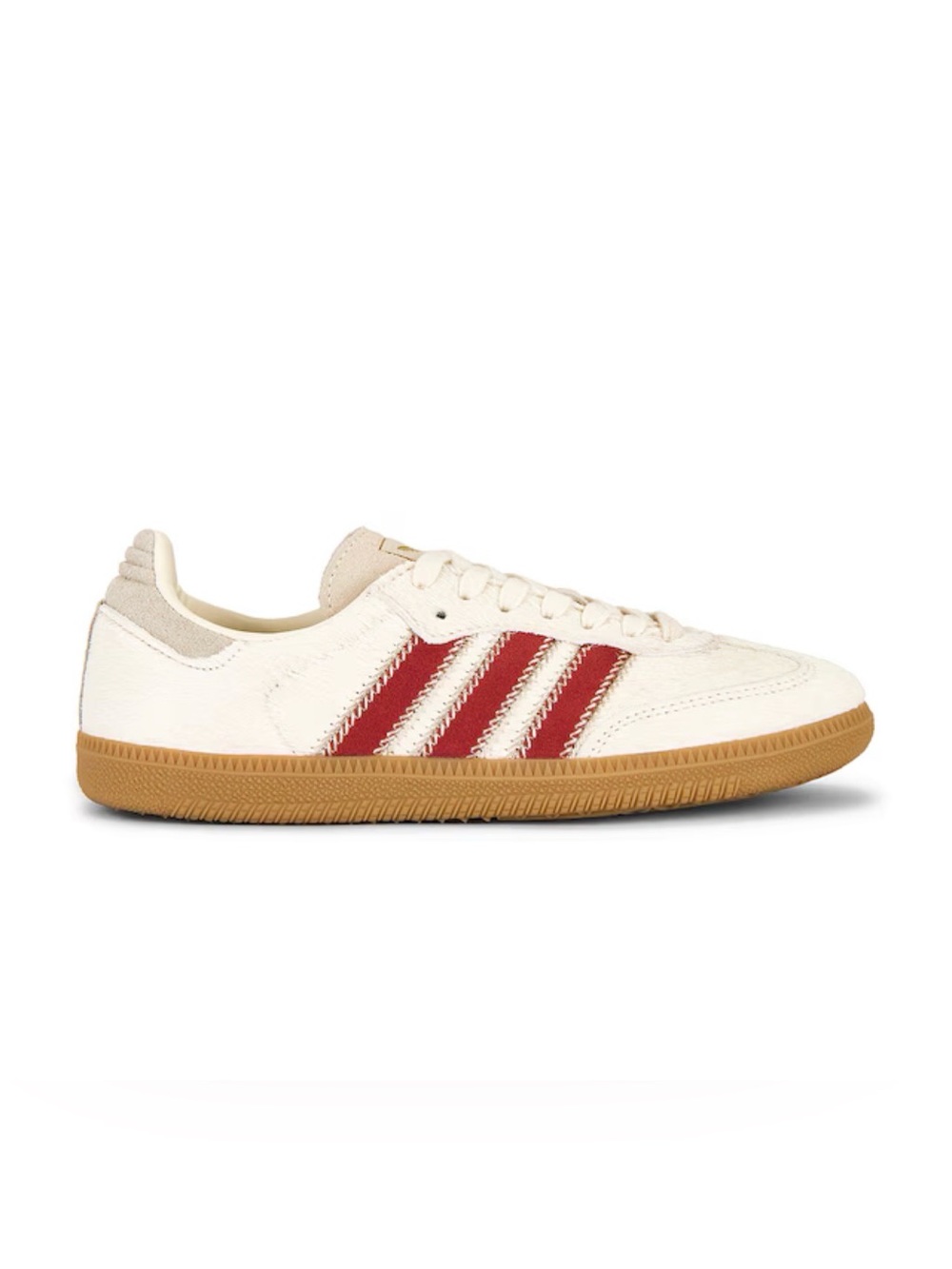 adidas Samba Classic Low-Top Sneaker in White with Red Stripes